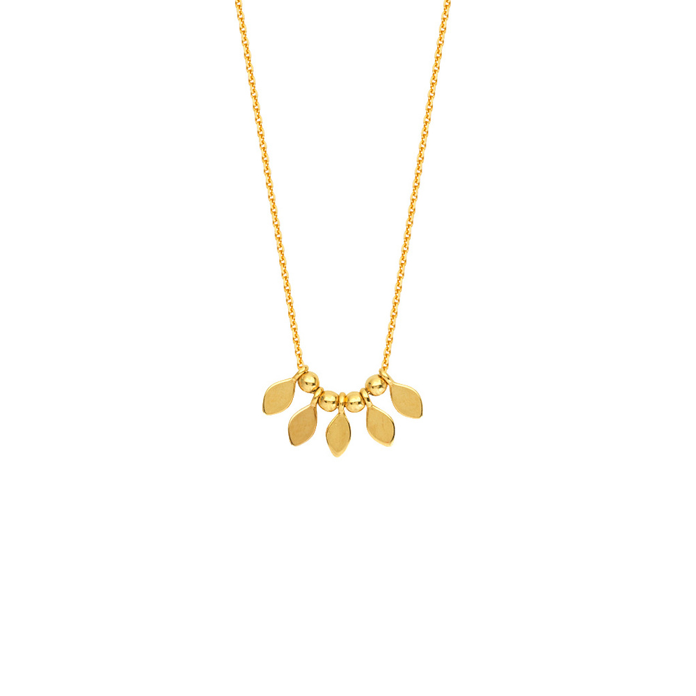 14K Gold Teardrop shaped Element Center Necklace